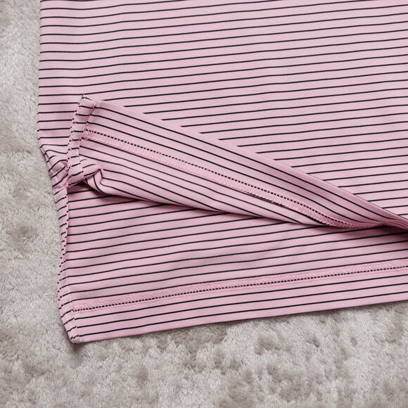Peter Millar Pink Black Striped Summer Comfort Polo Shirt Mens Size XL - Picture 13 of 15